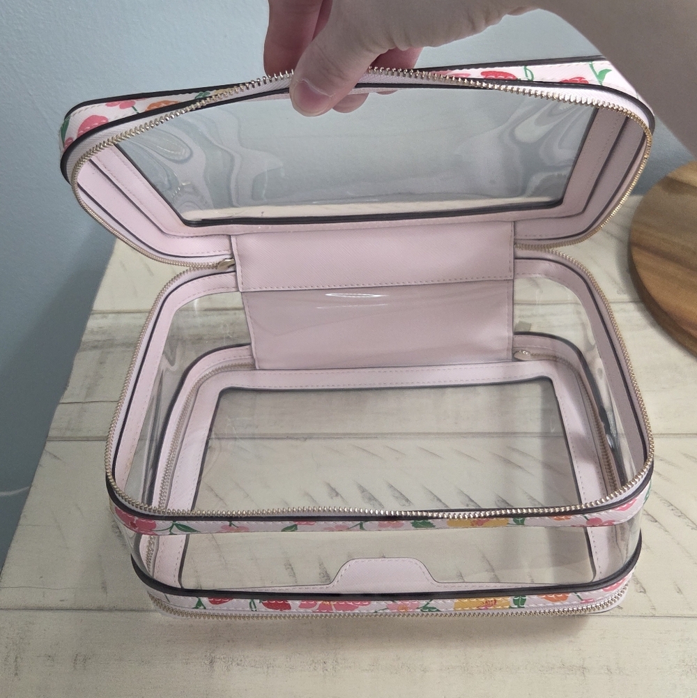 Kate Spade Madison Strawberry Garden Travel Transparent Cosmetic Case, EUC - Picture 12 of 13